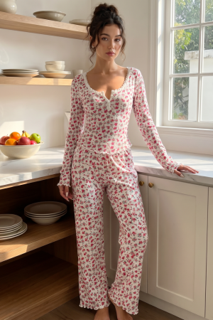 Pijamale - Set pijama doua piese, bluza cu maneca lunga si pantaloni lungi SUSU-2614-1