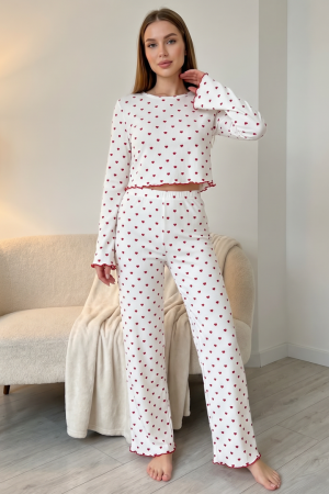 Pijamale - Set pijama doua piese, bluza cu maneca lunga si pantaloni lungi SUSU-2602-1