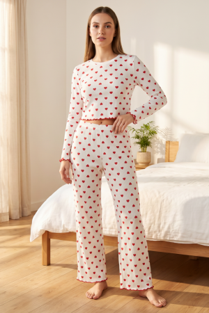 Pijamale - Set pijama doua piese, bluza cu maneca lunga si pantaloni lungi SUSU-2602-1