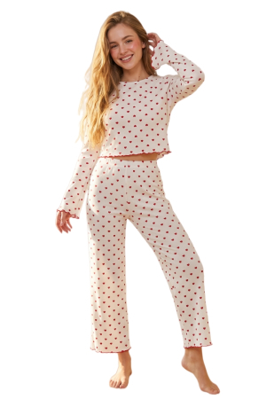 Pijamale - Set pijama doua piese, bluza cu maneca lunga si pantaloni lungi SUSU-2602-1