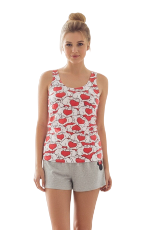 Pijamale - Set pijama doua piese, maiou si pantaloni scurti SE3584gri