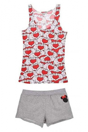 Lenjerie damă - Set pijama doua piese, maiou si pantaloni scurti SE3584gri