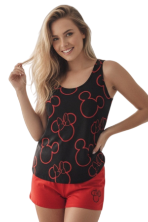 Pijamale - Set pijama doua piese, maiou si pantaloni scurti SE3584rosu