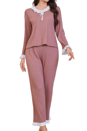 Pijamale - Set pijama doua piese, bluza cu maneca lunga si pantaloni lungi SUSU-2610-1