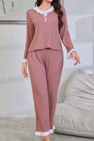 Pijamale - Set pijama doua piese, bluza cu maneca lunga si pantaloni lungi SUSU-2610-1