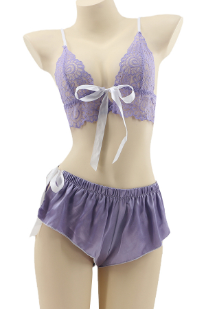 Pijamale - Set pijama sexy doua piese, top si pantaloni scurti TY-SD220mov