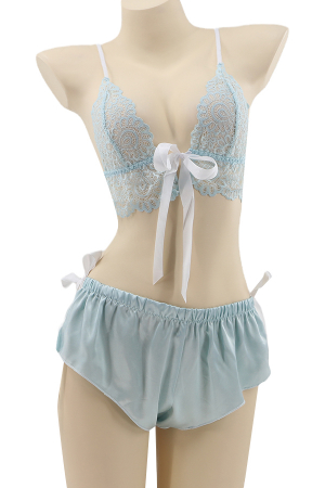 Pijamale - Set pijama sexy doua piese, top si pantaloni scurti TY-SD220albastru
