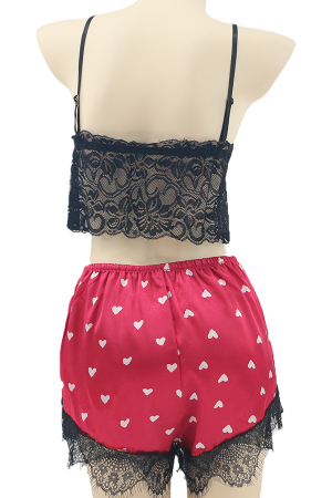 Pijamale - Set pijama sexy doua piese, top si pantaloni scurti TY-SD229roz inchis
