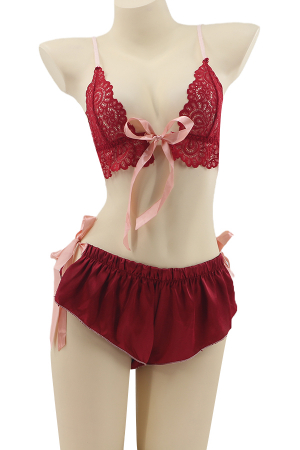 Pijamale - Set pijama sexy doua piese, top si pantaloni scurti TY-SD220visiniu