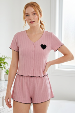 Damă - Set pijama doua piese, tricou si pantaloni scurti SUSU-2616