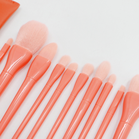 Cosmetice - Set portabil cu 10 pensule machiaj si gentuta depozitare SL-5046portocaliu