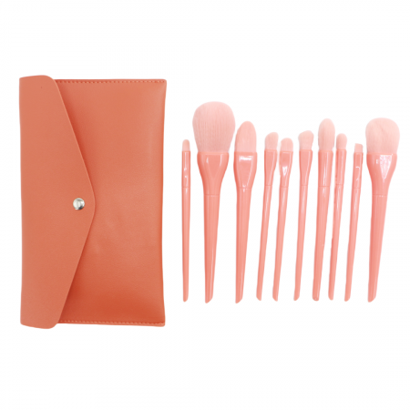 Cosmetice - Set portabil cu 10 pensule machiaj si gentuta depozitare SL-5046portocaliu