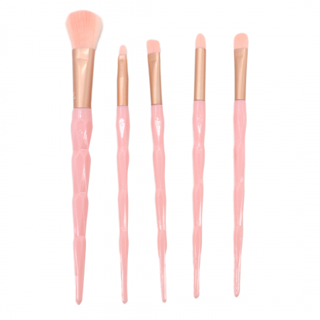 Cosmetice - Set portabil cu 5 pensule machiaj SL-21036roz deschis