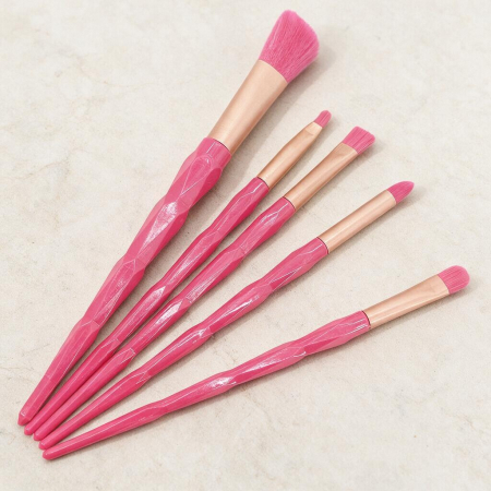 Machiaj - Set portabil cu 5 pensule machiaj SL-21036roz inchis