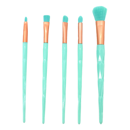 Machiaj - Set portabil cu 5 pensule machiaj SL-21036turcoaz