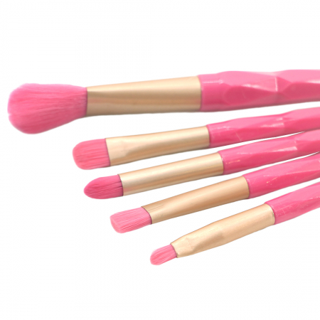 Cosmetice - Set portabil cu 5 pensule machiaj SL-21036roz inchis