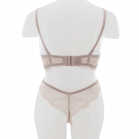 Seturi și Compleuri - Set doua piese lenjerie intima, sutien cu push-up si chiloti brazilieni D-30roz