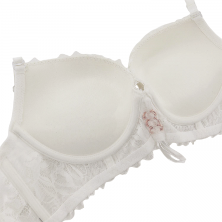 Seturi și Compleuri - Set doua piese lenjerie intima, sutien cu push-up si chiloti sexy G-20alb