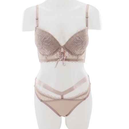 Seturi și Compleuri - Set doua piese lenjerie intima, sutien cu push-up si chiloti sexy G-20roz