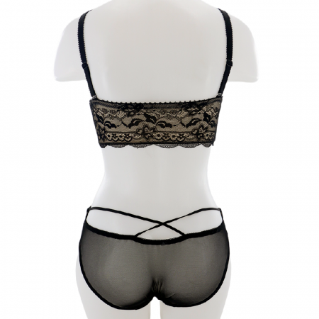 Seturi și Compleuri - Set doua piese lenjerie intima, top si chiloti sexy V2negru