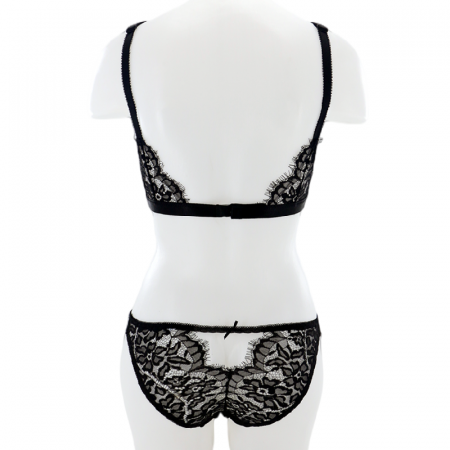 Seturi și Compleuri - Set doua piese lenjerie intima, sutien si chiloti sexy V9negru