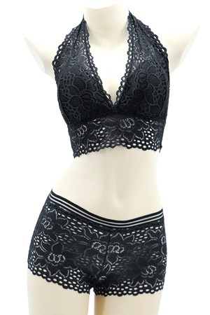 Seturi și Compleuri - Set 2 piese lenjerie intima, top si chiloti SMT8839negru