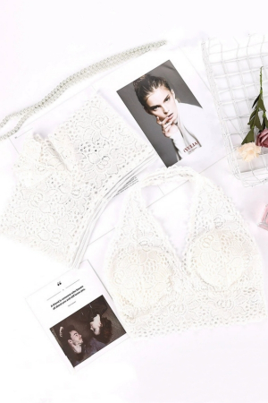 Seturi și Compleuri - Set 2 piese lenjerie intima, top si chiloti SMT8839alb
