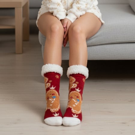 Sosete flausate cu tematica de Craciun 31508-4A