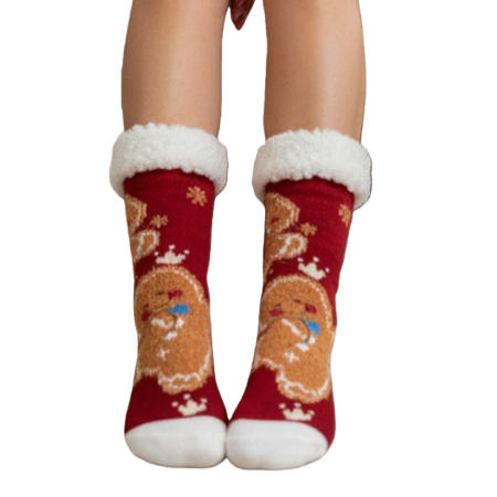 Ciorapi - Sosete flausate cu tematica de Craciun 31508-4A