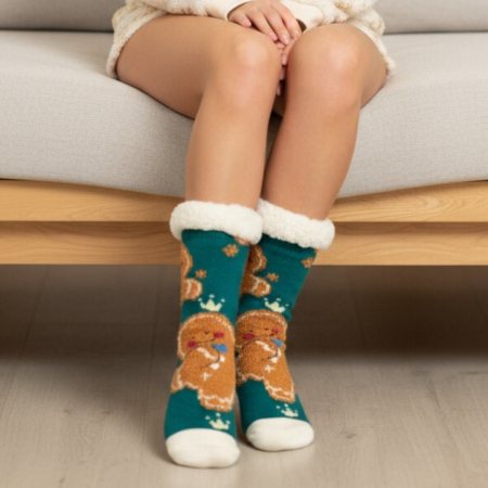 Sosete flausate cu tematica de Craciun 31508-4B