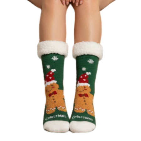 Ciorapi - Sosete flausate cu tematica de Craciun 31508-4D