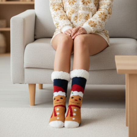 Sosete flausate cu tematica de Craciun 31508-4E