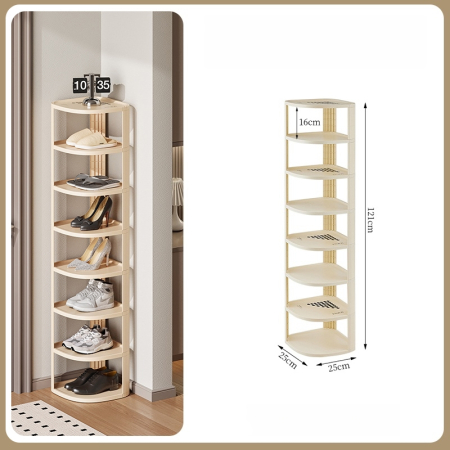 Depozitare și organizare - Suport incaltaminte multifunctional pentru colt cu 8 rafturi SHYE-6772-8