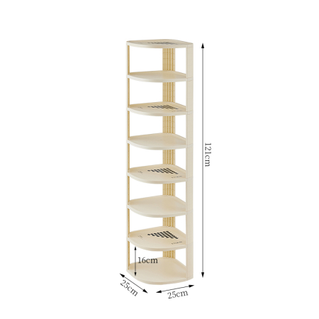 Depozitare și organizare - Suport incaltaminte multifunctional pentru colt cu 8 rafturi SHYE-6772-8
