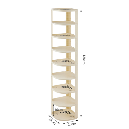 Depozitare și organizare - Suport incaltaminte multifunctional pentru colt cu 9 rafturi SHYE-6772-9