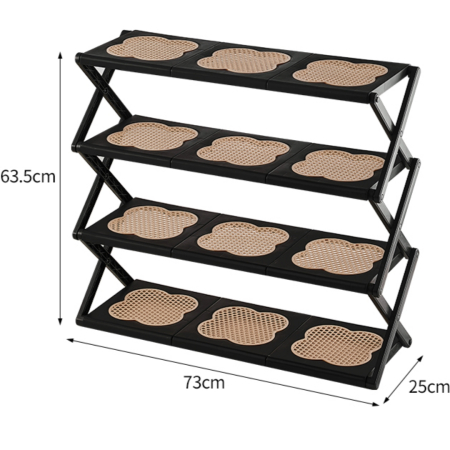 Organizatoare încălțăminte - Suport incaltaminte pliabil multifunctional cu 4 rafturi SHYE-6959-4