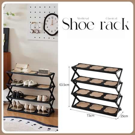 Organizatoare încălțăminte - Suport incaltaminte pliabil multifunctional cu 4 rafturi SHYE-6959-4