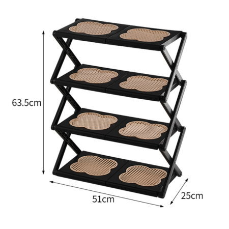 Organizatoare încălțăminte - Suport incaltaminte pliabil multifunctional cu 4 rafturi SHYE-6960-4
