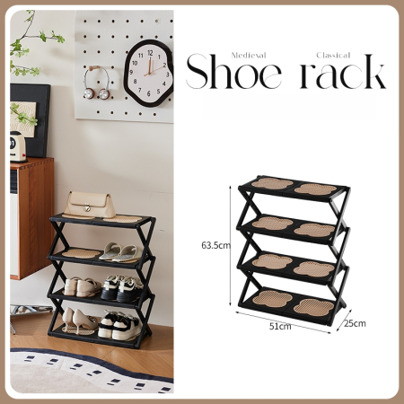 Organizatoare încălțăminte - Suport incaltaminte pliabil multifunctional cu 4 rafturi SHYE-6960-4