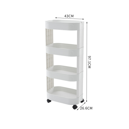 Suporturi și accesorii de baie - Suport universal pentru baie sau bucatarie cu 4 polite si roti SHYE-6504