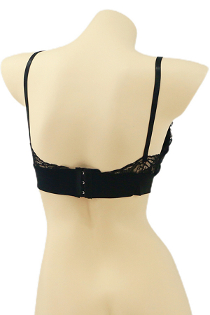 Sutiene și Topuri - Sutien cu insertii dantela YAN-185negru