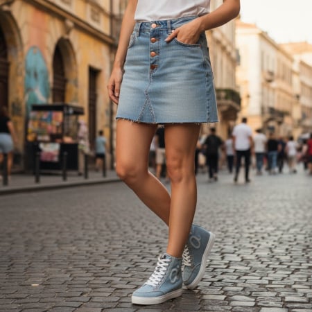 Teniși - Tenisi inalti Q983albastru