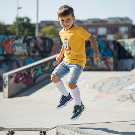 Pantofi sport de copii - Tenisi VC-54.55bleumarin/verde