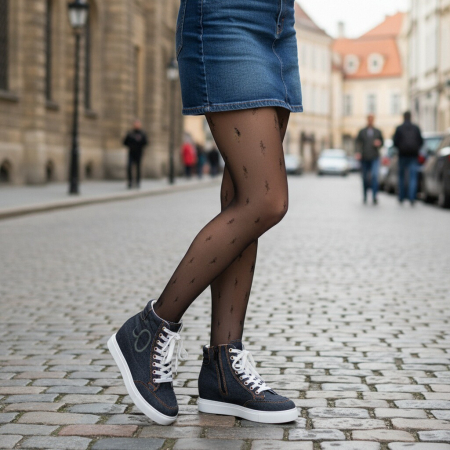 Teniși - Tenisi inalti Q983negru