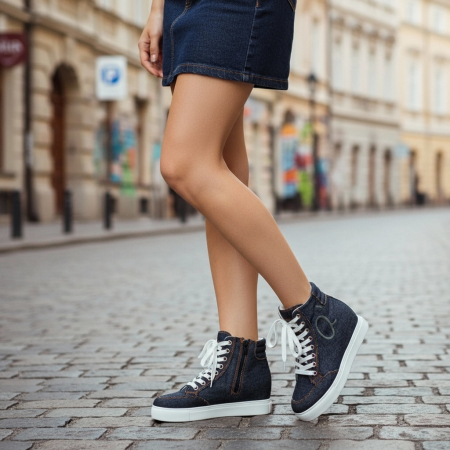 Teniși - Tenisi inalti Q983negru