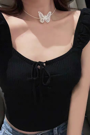 Tricouri și Maiouri - Top din tricot XPX-56008negru