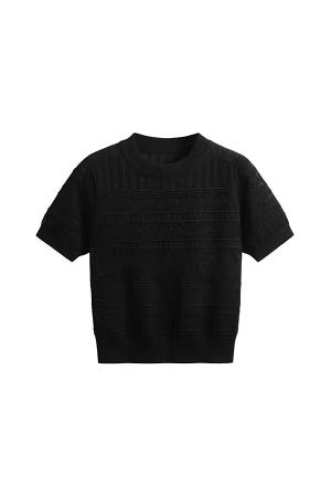 Tricouri și Maiouri - Top din tricot XPX-8793negru