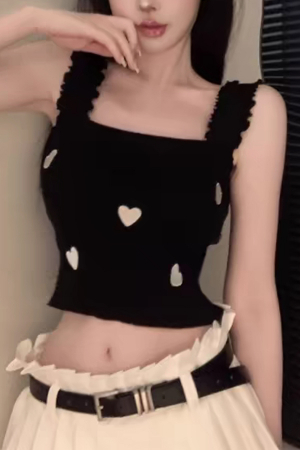 Îmbrăcăminte damă - Top din tricot cu imprimeu inimioare XPX-2015negru
