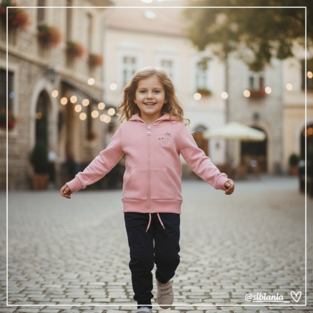 Copii - Trening cu gluga 2 piese si mini rucsac Y-323roz deschis