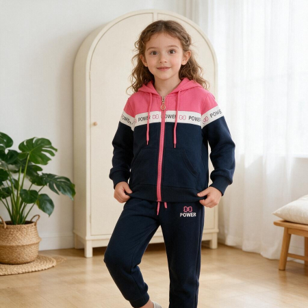 Treninguri - Trening cu gluga 2 piese Y-307fucsia